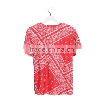 OEM Brand New 3D Print Bandana Red Latest Women Sublimation Printing T-shirt photo-3