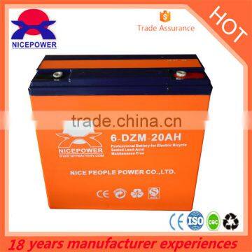 2015 Canton fair 24v rechargeable battery 12v 20ah scooter battery