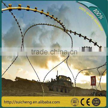 2015 hot sale guangzhou factory hot dip galvanized razor blade wire/concertina razor wire