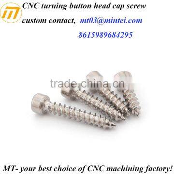 factory custom CNC turning precision pan/ mushroom head screw