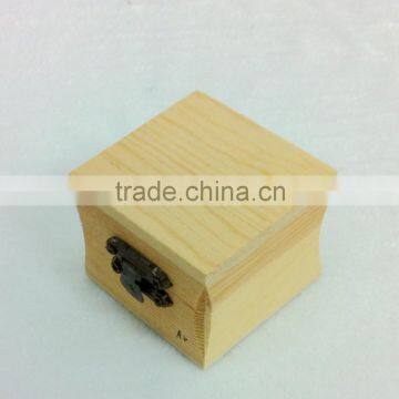 unfinished small wooden box with metal lock wholesale pine