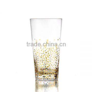 Real gold spot stars high quality luxury Dubai hotel glassware 18.6oz drinking glass tumbler