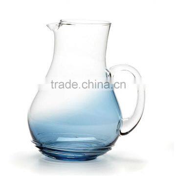 Clear Spiral Glass Pitcher Mexico model Sonoma Handcut 90-ounce Classic Round Pitcher spray colored base home decoration