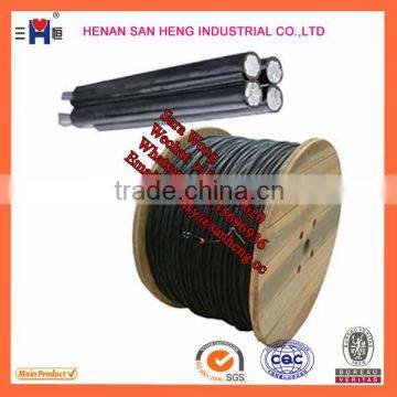 Overhead Application and PVC or PE or XLPE Insulation Material aluminum abc cable