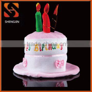 SJ-L6134 Hot sale pink velvet birthday gifts party hat