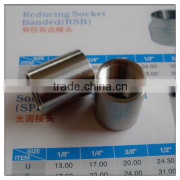 1 1/4" BSP thread full socket stainless steel 316 Female Threaded Pipe Fitting BSPT