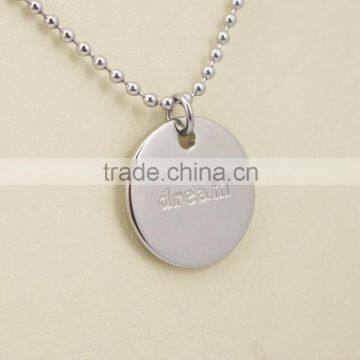 Stainless Steel Custom Logo Round Engraving Tag Necklaces photo-6