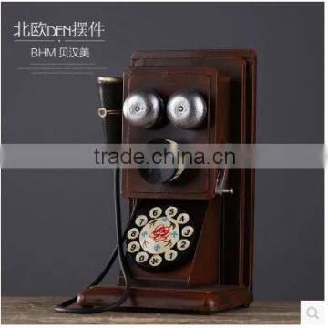 Retro antique iron craft artificial telephone home decoration                        
                                                                                Supplier's Choice