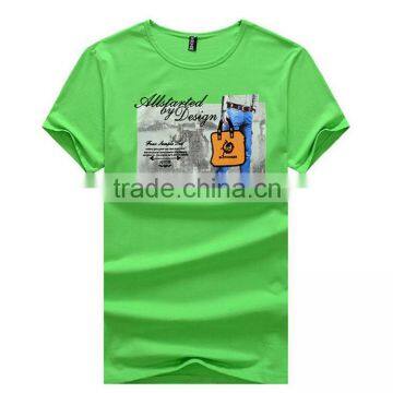 Green t-shirt short sleeve o-neck diy custom design t-shirt