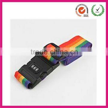 Novelty rainbow luggage case belt strap fasten with safety lock