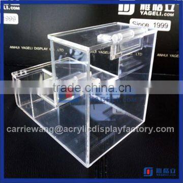 Yageli L shaped acrylic bulk food dispenser / clear acrylic box