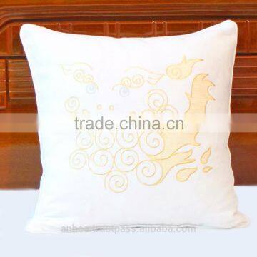 Okinawa Shisa Lion Embroidered Linen Decorative Pillow Cover