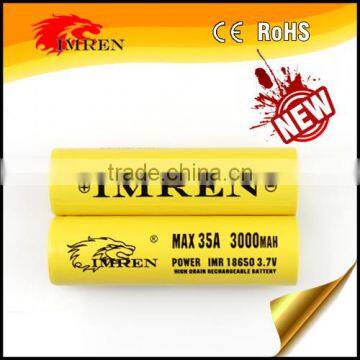 High drain IMREN 3000MAH 35A 18650 battery imren 18650