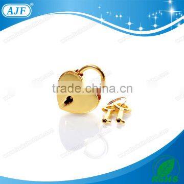 AJF 2016 New Arrival Gold Metal Heart Shape Lock