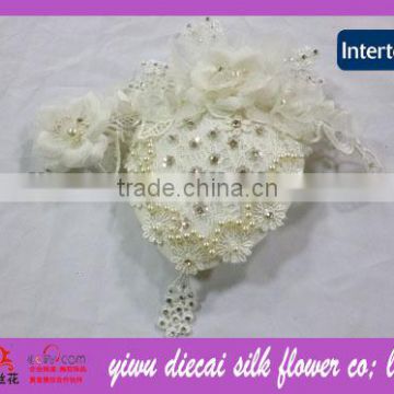 Rhinestone fabric flower sinamay base decorated bridal headpiece