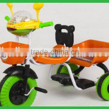 BEST quality double seats' children plastic tricycle toy tricycle