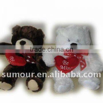 Pair of bears with ribbon and heart