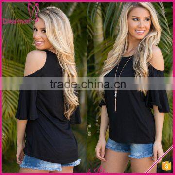 Casual Amazing Cold Shoulder Cut Out Solid Color Modal Blouse photo-6