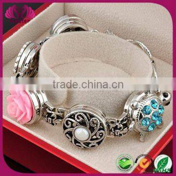 MOQ 100pcs 2015 Popular Fashion Snap Press Button Leather Bracele photo-2
