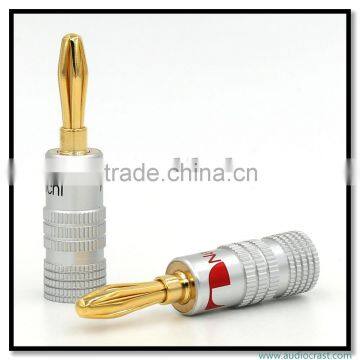 OEM 24K Gold Plated wiring connector Banana plug Speaker wiring plug