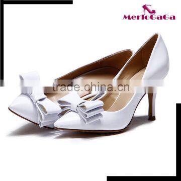 Hot selling white color Genunine Leather the high-heeled shoe