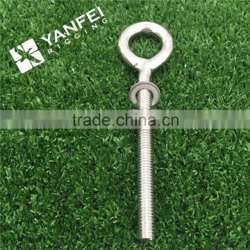 Stainless steel long type eye bolt with washer and nut