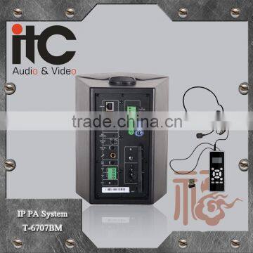 ITC T-7707BM 20W 8ohm Internal TF Card Recording IP PoE Speaker With Wireless Mic photo-2
