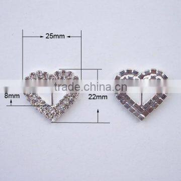 (M0204) 8mm inner bar wedding invitation heart rhinestone buckle