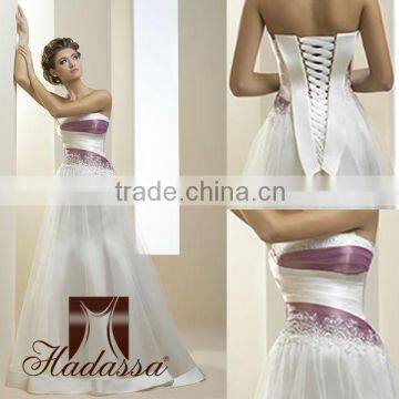 Italy Design A-Line Wedding Dress with color belt