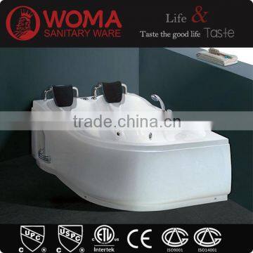 2016 European style indoor double whirlpool massage bathtub with small jets