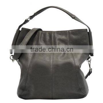 MD608 Fashion plain black soft leather handbag, 100% leather handbags