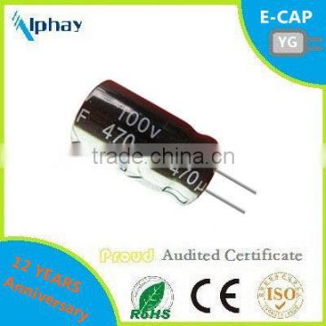 470uF 100v 16X25 20% aluminum electrolytic capacitor