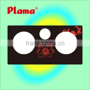 tempered glass for 3 burner top gas stove with colorful printing