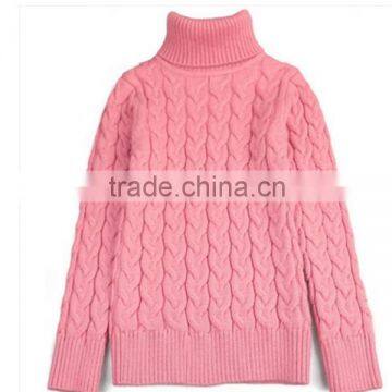 2015 wholesale Fashion turtle neck girls cotton sweater