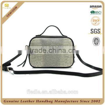 CSS1496-002 2016 Latest Lady Metal Genuine Leather Lizard Grain Embossed Cross Body Purse Mini Handbags photo-5