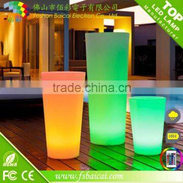 High technology plastic material LED garden vase / LED flower pot for decoration