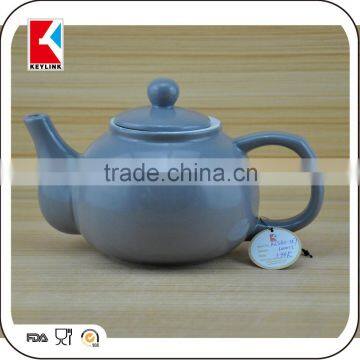 bulk items 1000cc plain color gloss finish tea pot ceramic tea set made in china