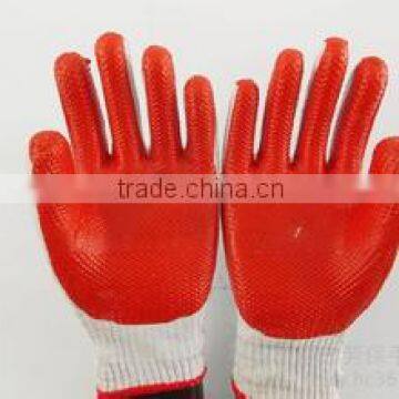 red rubber coated cotton gloves for constroction