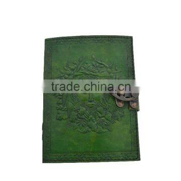 Green Man Leather Journal Book Of Shadows Metal Lock handmade Paper Journal