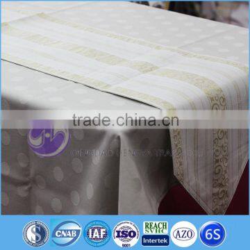 polyester custom trade show organza table runner with satin border