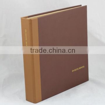 custom made gold logo pu leather menu holder manufacturer