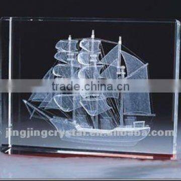 Etched Crystal Glass Cube/Crystal Gifts