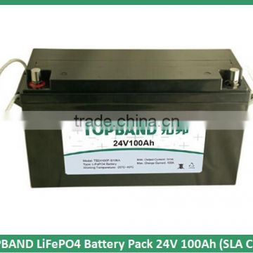 Hot Sale!!! TOPBAND 24V 100Ah LiFePO4 Battery Pack