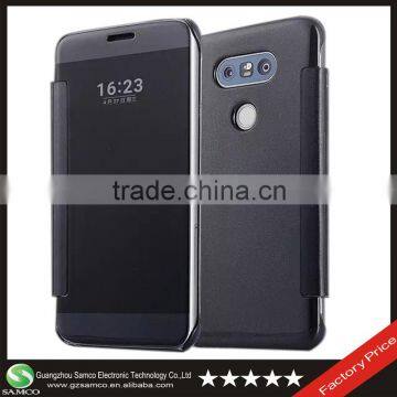 Samco Luxury Electroplating Slim Transparent Flip Wallet Leather Case for LG G5