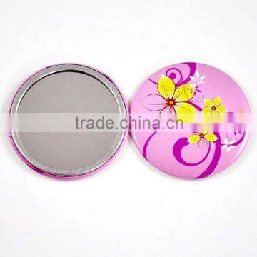 promotional gifts round pocket mirror with flower design