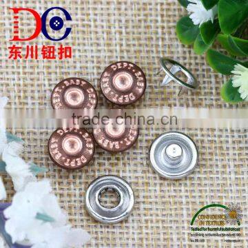 Metal material prong snap fastener for leather bag garment
