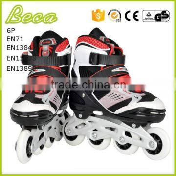Wholesale Adjustable 4 Wheels Black Red High End Kids Roller Skate photo-3