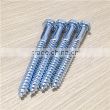 Blue galvanized hex lag screw