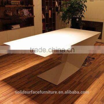 Bespoke Z-shape design faux stone/solid surface classic office furniture