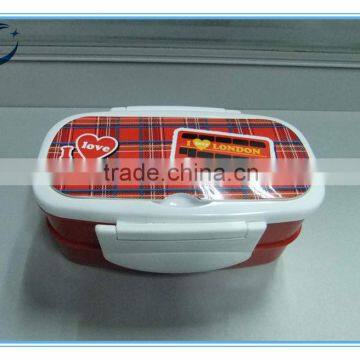 2015 hot selling lunch box plastic lunch box double wall lunch box bento lunch box for school